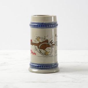 Caneca De Cerveja Imagem legal de desenho animado de frango engraça