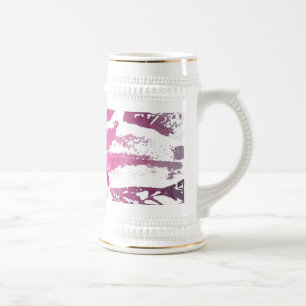 Caneca De Cerveja Impressões cor-de-rosa roxos bonito da arte da