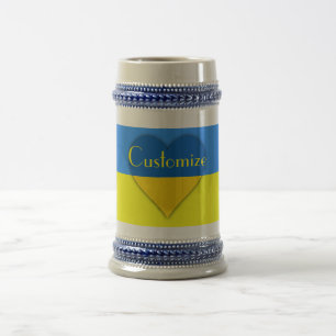 Caneca De Cerveja Indicador da Ucrânia Blue Yellow Thunder_Cove