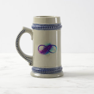 Caneca De Cerveja Infinito com Pena Roxa