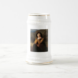 Caneca De Cerveja Inocência Mignon de Menina Adolescente, Bouguereau