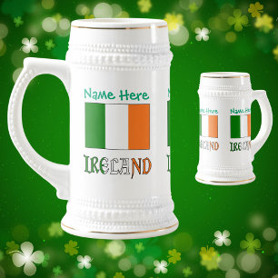 Caneca De Cerveja Irlanda Bandeira Irlandesa Verde Personalização 
