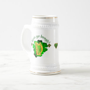 Caneca De Cerveja Irlanda para sempre/Erin ir bragar/coração ouro/ve