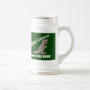 Caneca De Cerveja Irlandês eu poderia beber esta cerveja, T-Rex