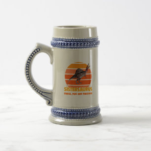 Caneca De Cerveja Irmãs Engraçadas Dinossauro Irmã Humor Design