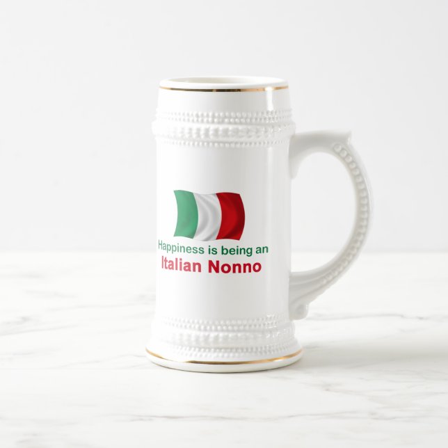 Caneca De Cerveja Italiano feliz Nonno (Direita)