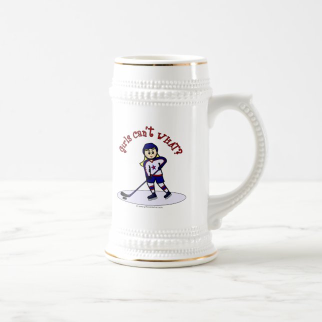 Caneca De Cerveja Jogadora loira de hóquei (Direita)