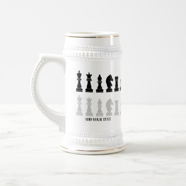 Caneca De Cerveja Jogo de Peça de Xadrez Moderno Personalizado (Esquerda)