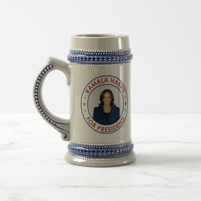 CANECA DE CERVEJA KAMALA HARRIS PARA PRESIDENTE (Esquerda)