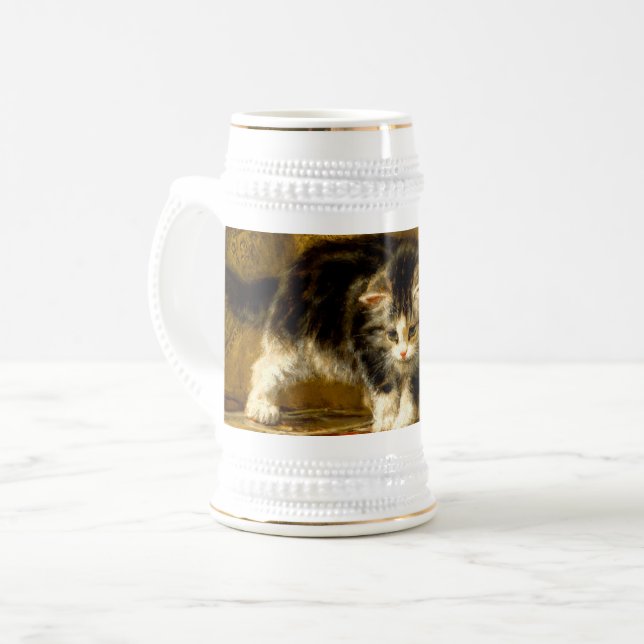 Caneca De Cerveja Kitten com pintura e escovas (Frente Esquerda)