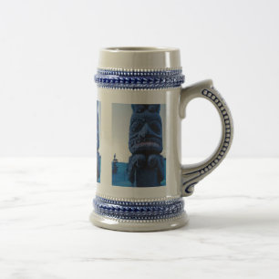 Caneca De Cerveja Krog Rico da Cena de Inverno de Totem do Alasca