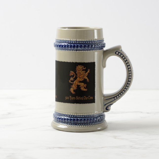 Caneca De Cerveja Leão Dourado medieval no preto (Direita)