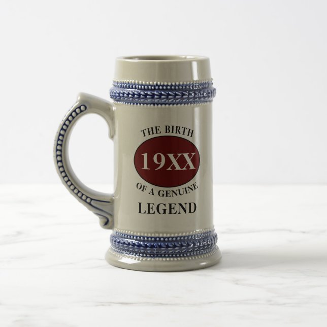 Caneca De Cerveja Legenda de Aniversário Monograma Qualquer Nome de  (Esquerda)
