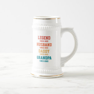 Caneca De Cerveja Legenda Retro Personalizada Avô Pai Marido