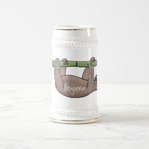 Caneca De Cerveja Lenta sorridente e bonita na ilustração do desenho