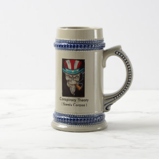 Caneca De Cerveja LethalThreatUncleSamSkull1, teoria de conspiração