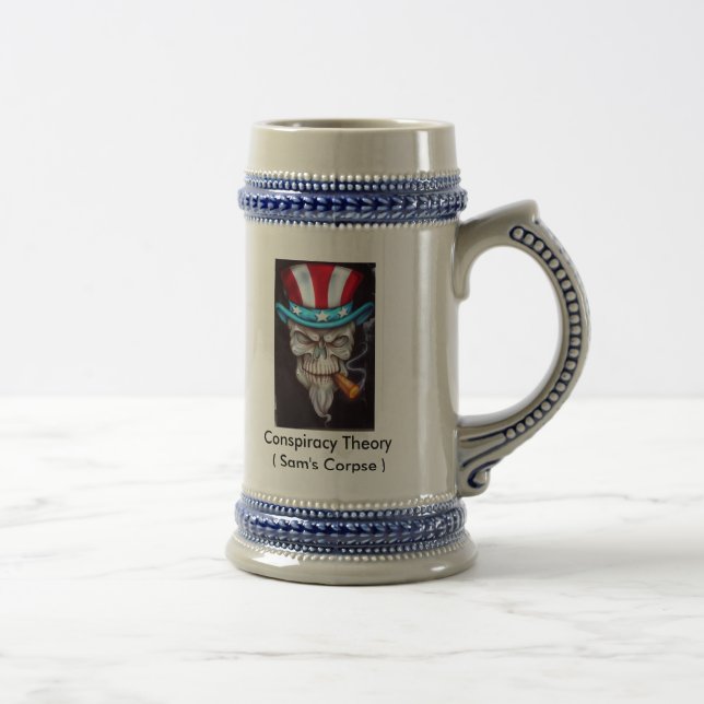 Caneca De Cerveja LethalThreatUncleSamSkull1, teoria de conspiração (Direita)