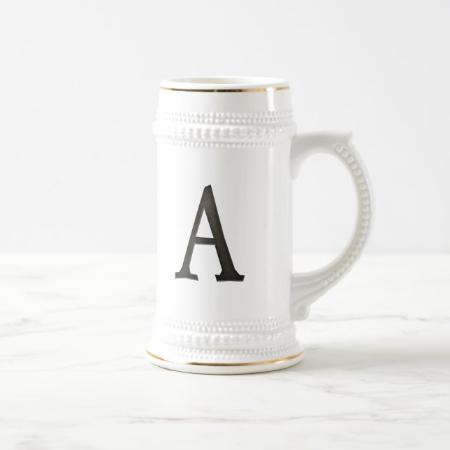 Caneca De Cerveja Letra concreta A do monograma (Direita)
