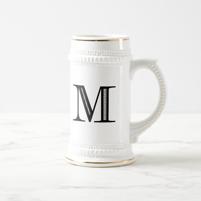 Caneca De Cerveja Letra M do damasco - preto (Direita)