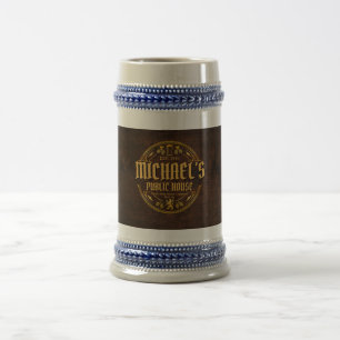 Caneca De Cerveja Letreiro de Pub Vintage Personalizado em Madeira R