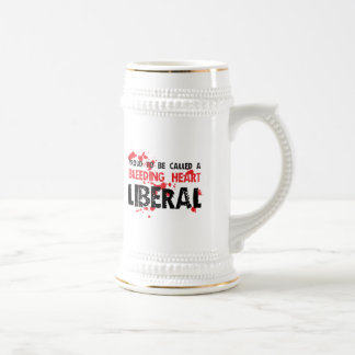 Caneca De Cerveja Liberal orgulhoso do coração de sangramento