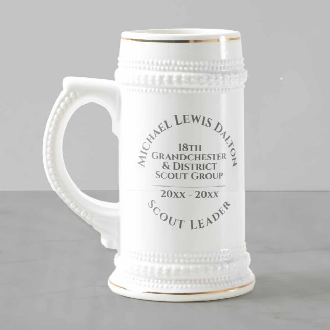 Caneca De Cerveja Líder de escoteiro (Criador carregado)