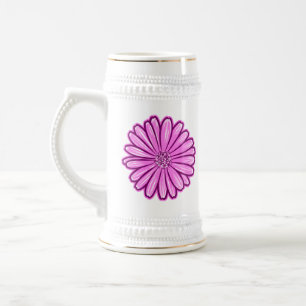 Caneca De Cerveja Linda Flor de Margarida, Ilustração de Meio-Tons