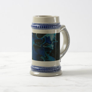 Caneca De Cerveja Líquido psicodélico azul escuro