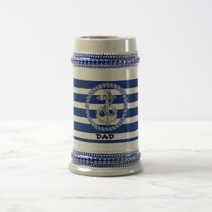 Caneca de cerveja listrada personalizada da âncor