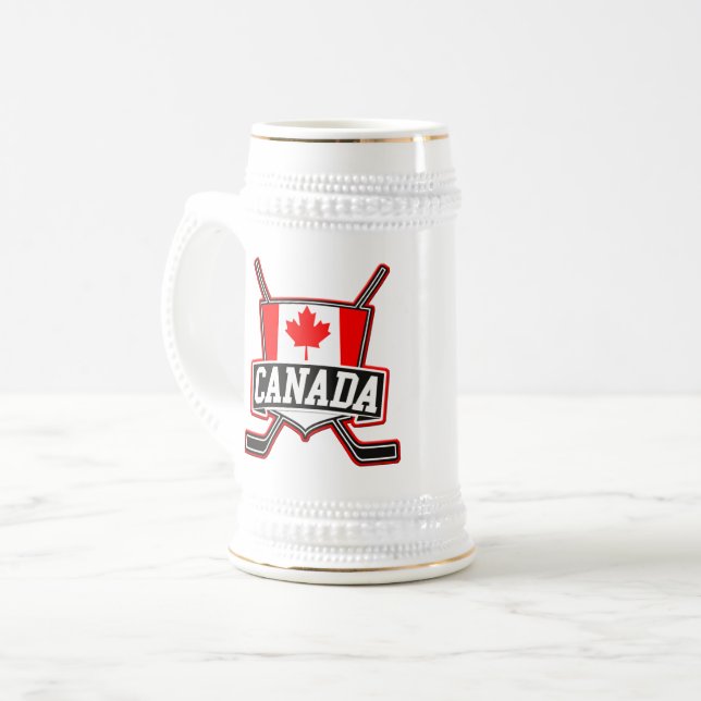 Caneca De Cerveja Logotipo de hóquei canadense (Frente Esquerda)