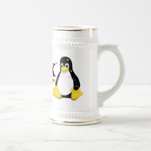 Caneca De Cerveja Logotipo de Linux com produtos de Tux