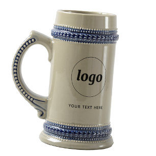 Caneca De Cerveja Logotipo Simples e Promoção Empresarial de Texto