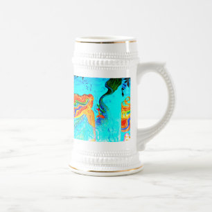 caneca de cerveja longa da sereia do cabelo da