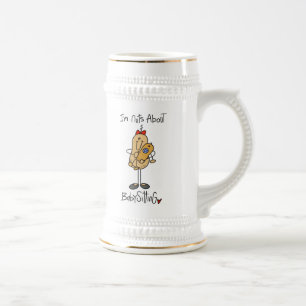 Caneca De Cerveja Louco por Babysitting Camisetas e Presentes