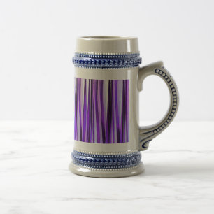 Caneca De Cerveja Luxuoso Lilás, Listrado Roxo e Prata