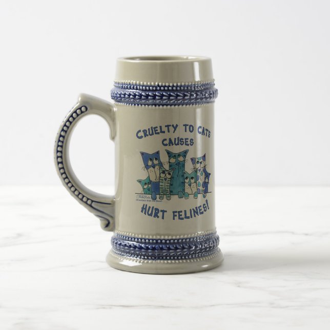 Caneca De Cerveja Machucar Felines Crueldade com Gatos (Esquerda)