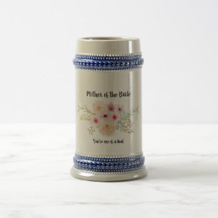 Caneca De Cerveja MÃE FLORÍFICA DE Watercolor do BRIDE Bridal Party