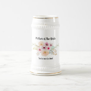 Caneca De Cerveja MÃE FLORÍFICA DE Watercolor do BRIDE Bridal Party