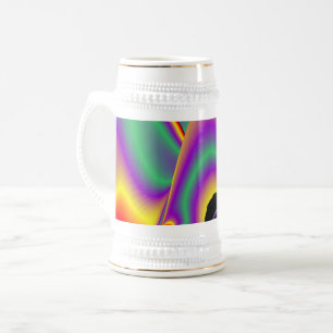Caneca De Cerveja Magia das cores, Abstrato 3D Rainbowart