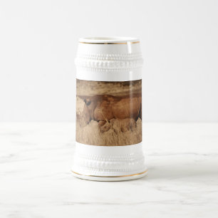 Caneca De Cerveja Mamã e bebê africanos do rinoceronte