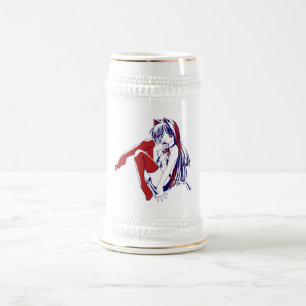 Caneca De Cerveja Mangá Americano Neko Garota-Gato Kawaii Anime