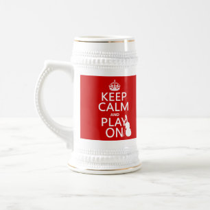 Caneca De Cerveja Mantenha a calma e o jogo em (violino) (alguma
