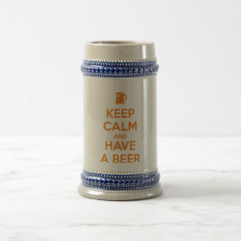 Caneca De Cerveja Mantenha a Calma e Tenha uma Cerveja