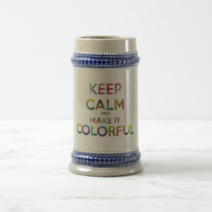 Caneca De Cerveja mantenha a calma e torne-a colorida