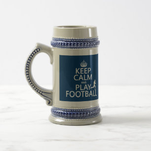 Caneca De Cerveja Mantenha o futebol da calma e do jogo (o futebol