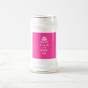 Caneca De Cerveja Manter calma e andar (rosa)