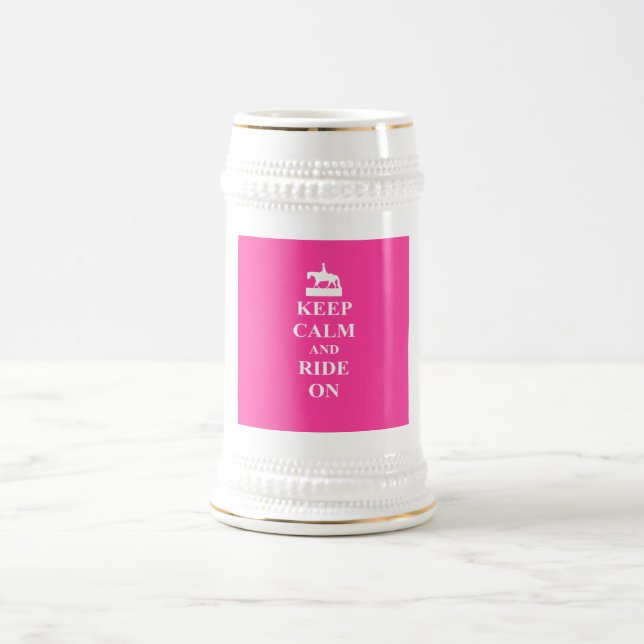 Caneca De Cerveja Manter calma e andar (rosa) (Centro)