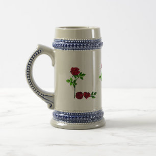 Caneca De Cerveja Mãos-Pintadas AMAR Rosa Cama de cerâmica