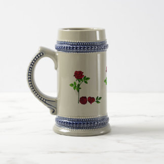 Caneca De Cerveja Mãos-Pintadas AMAR Rosa Cama de cerâmica