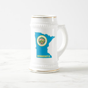 Caneca De Cerveja Mapa da bandeira do estado de Minnesota